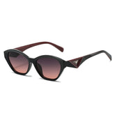 (6 PACK) Wholesale Sunglasses New Arrival Cat Eye Unique Triangle Fashion Small Unique Women 2025 - BulkSunglassesWholesale.com - Black Frame Grey Pink Lens